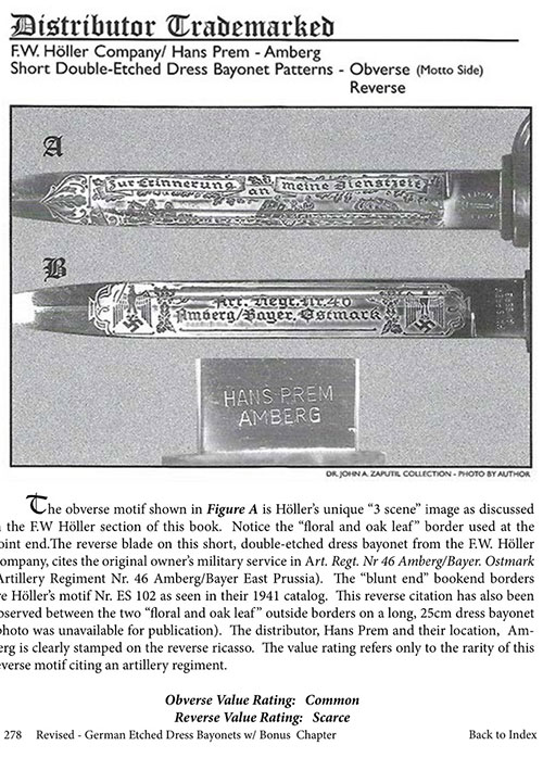 Holler Short - Double Etched Dress Bayonet

This is another difficult etch for collectors to find in the collecting community. To my knowledge only Robt. Klaas produced and sold this etch in their own Showrooms