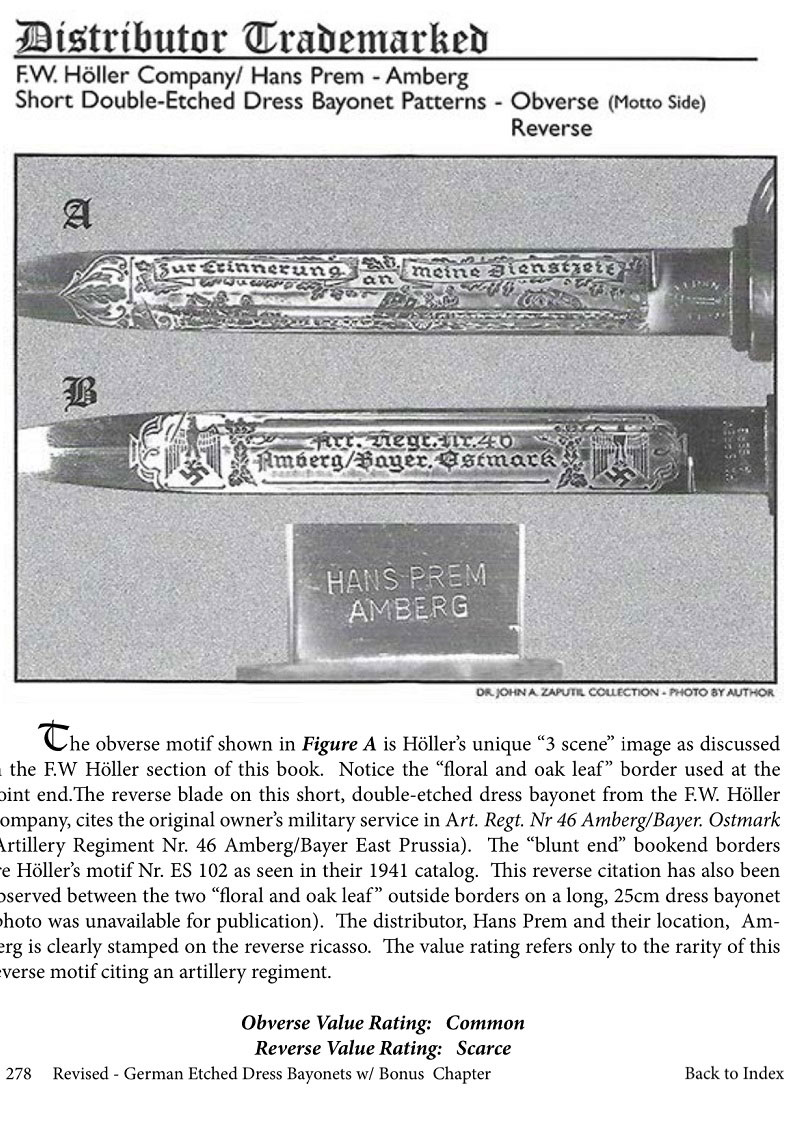 Holler Short - Double Etched Dress Bayonet

This is another difficult etch for collectors to find in the collecting community. To my knowledge only Robt. Klaas produced and sold this etch in their own Showrooms